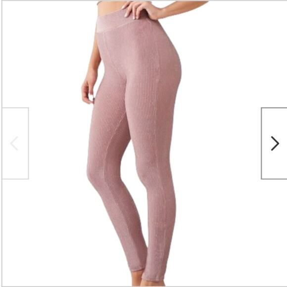 Women’s Leggings FOREVER 21 Metallic Ribbed Leggings - Picture 1 of 7